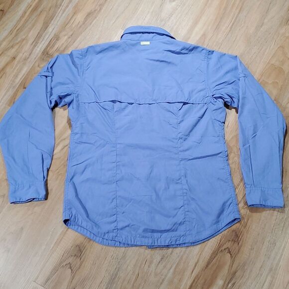 🔹️Columbia GRT Periwinkle Buttoned Front Adjustable Long Sleeve Top Small - Picture 2 of 14